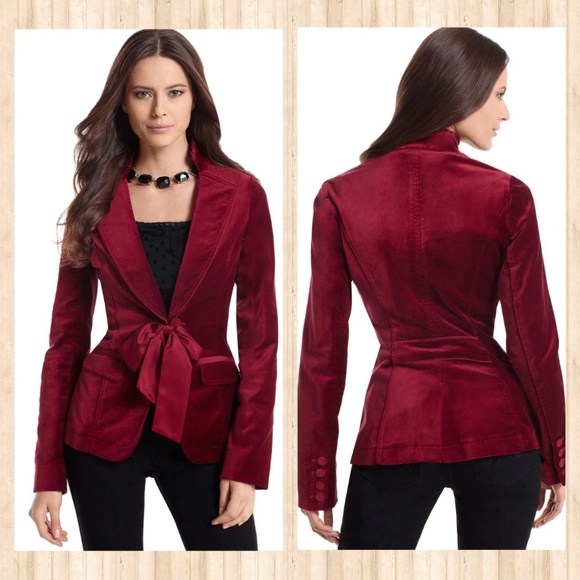 White House Black Market Jackets & Blazers - SOLD WHITE HOUSE BLACK MARKET BLAZER VELVET RED